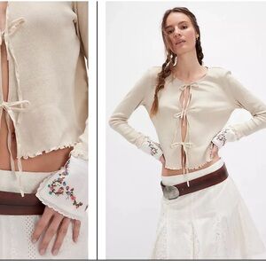 Free People Sand Cardigan with Floral Embroidery